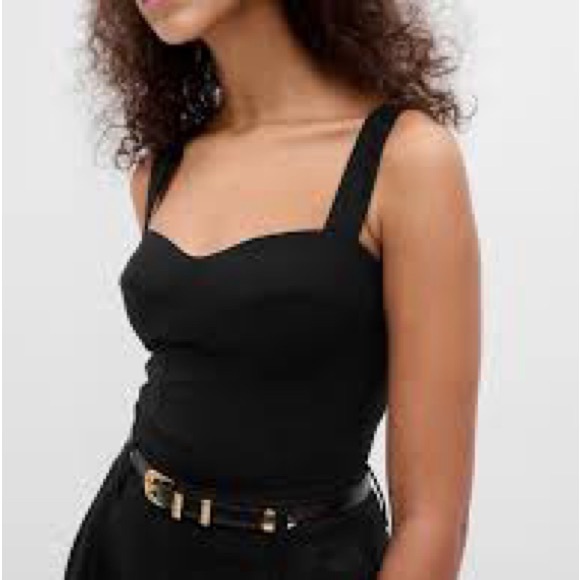 GAP Linen-Blend Corset Tank Top - Picture 1 of 13
